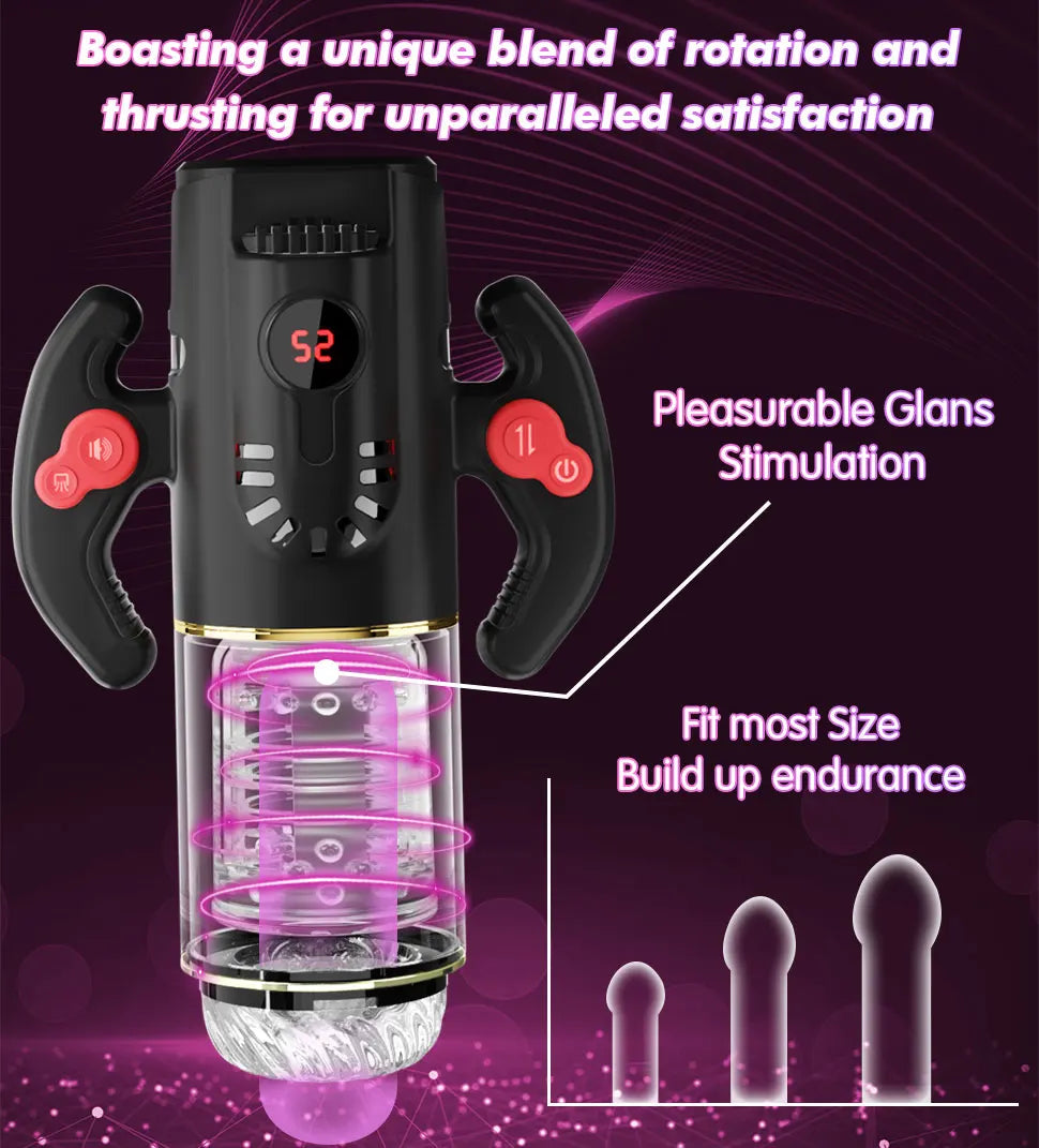 Automatic Man Masturbator With Handle Blowjob Masturbation Vagina Pocket Pussy Penis Oral Sex Machine Toys For Man Adults 18
