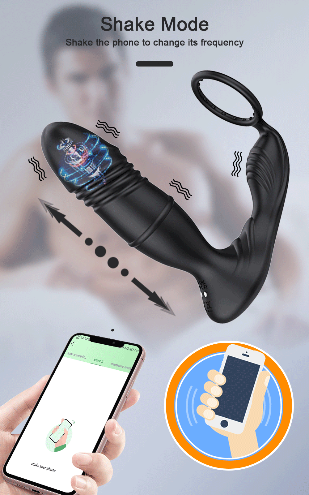 Male Thrusting Prostate Massager Bluetooth APP Vibrator for Men Gay Anal Plug Wireless Remote Butt Plug Sex Toy for Couples