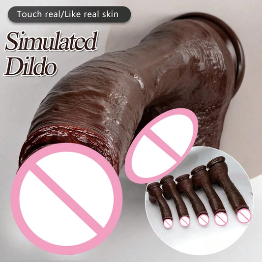 Cheap Dildo Huge Realistic Penis Suction Cup Strap-on Double Penetration Anal Plug Vaginal Masturbator Adults Sex Toys For Women