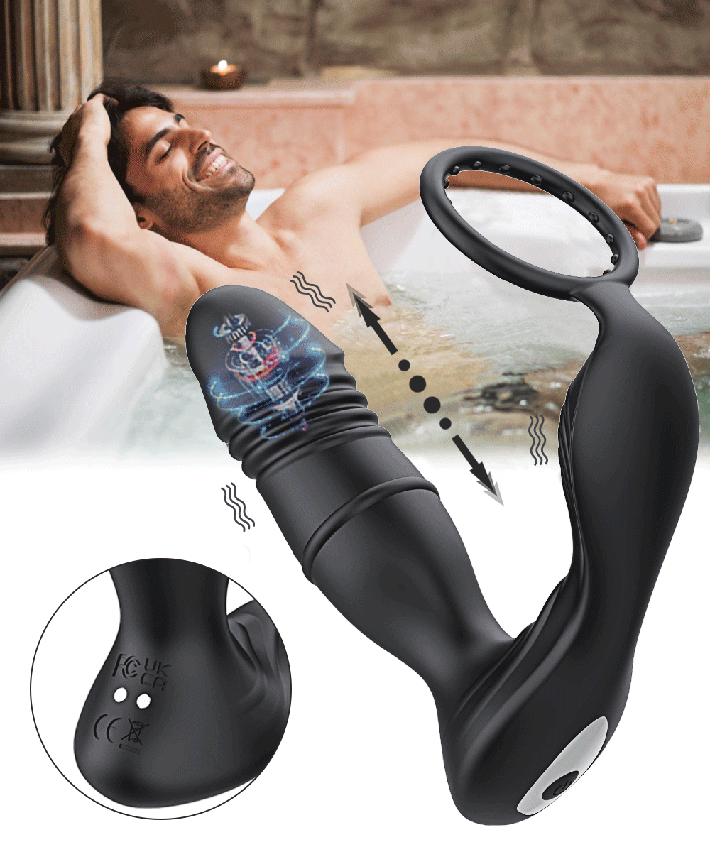 Male Thrusting Prostate Massager Bluetooth APP Vibrator for Men Gay Anal Plug Wireless Remote Butt Plug Sex Toy for Couples