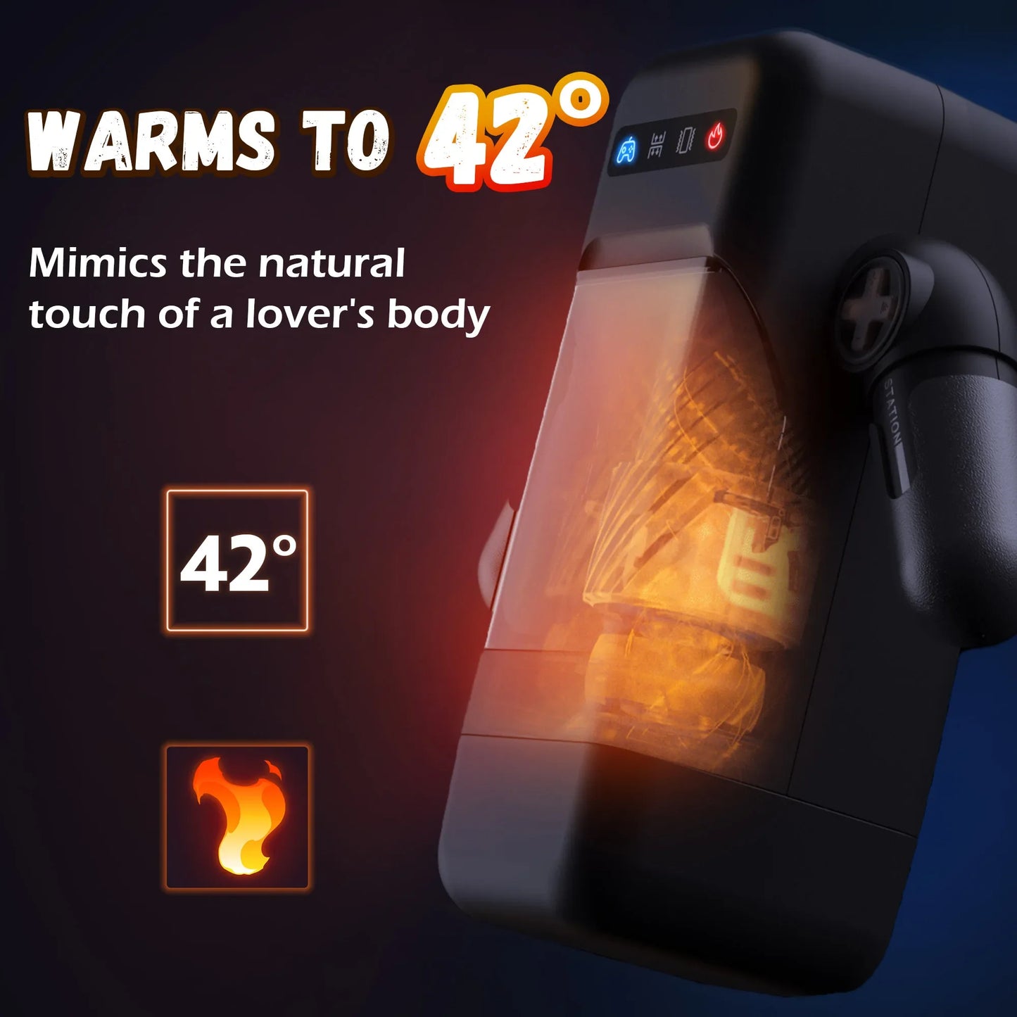 Automatic Male Masturbator Blowjob Machine Man Sex Toy with 10 Thrusting Vibrating & Heating Modes Real Vagina Masturbation Cup