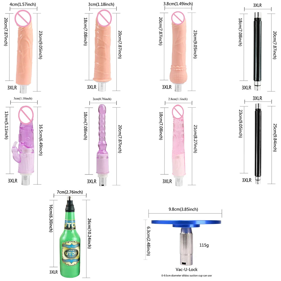 FREDORCH Sex Machine Adjustable Automatic Female Masturbating Pumping with 3XLR Sex Gun Love Machine for Woman Adult Sex Toy