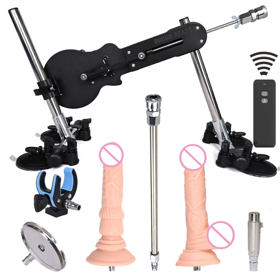 ROUGH BEAST 70W Power Automatic Sex Machine with Dildo Attachment Wireless Masturbation Machine for Women Telescopic Men Sex Toy