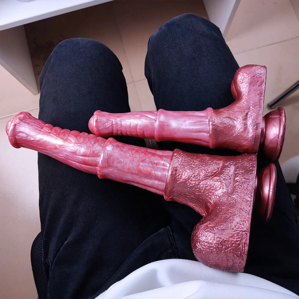 YOCY Large Horse Dildo Ejaculating Sex Toy Flexible Silicone Fantasy Horse Cock Strapon Toy For Lesbian Anal Masturbator