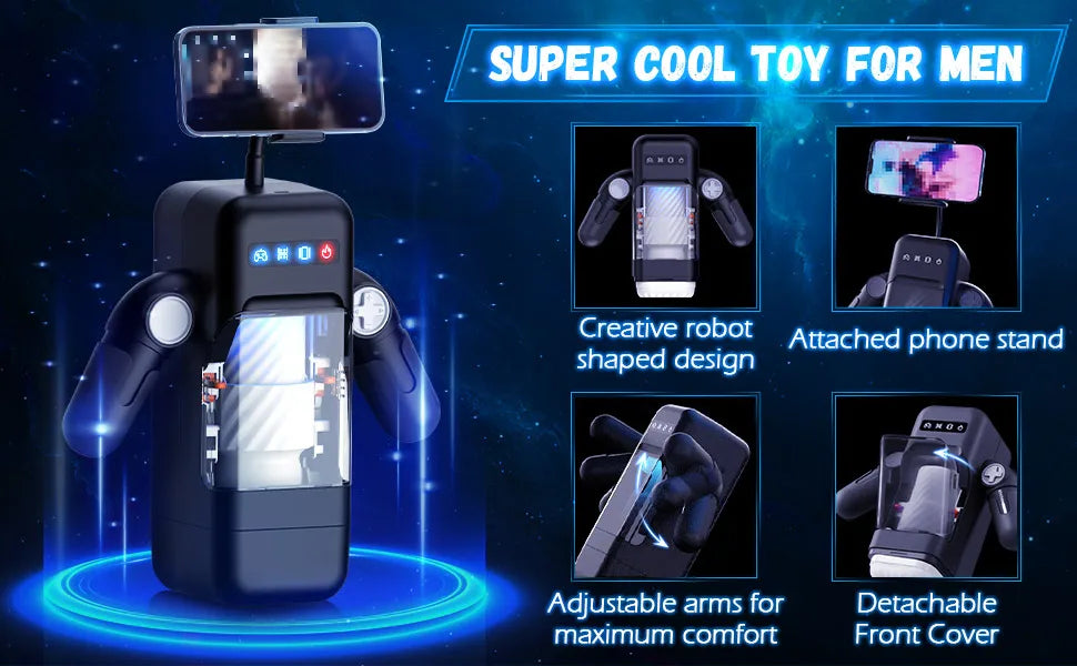 Automatic Male Masturbator Blowjob Machine Man Sex Toy with 10 Thrusting Vibrating & Heating Modes Real Vagina Masturbation Cup