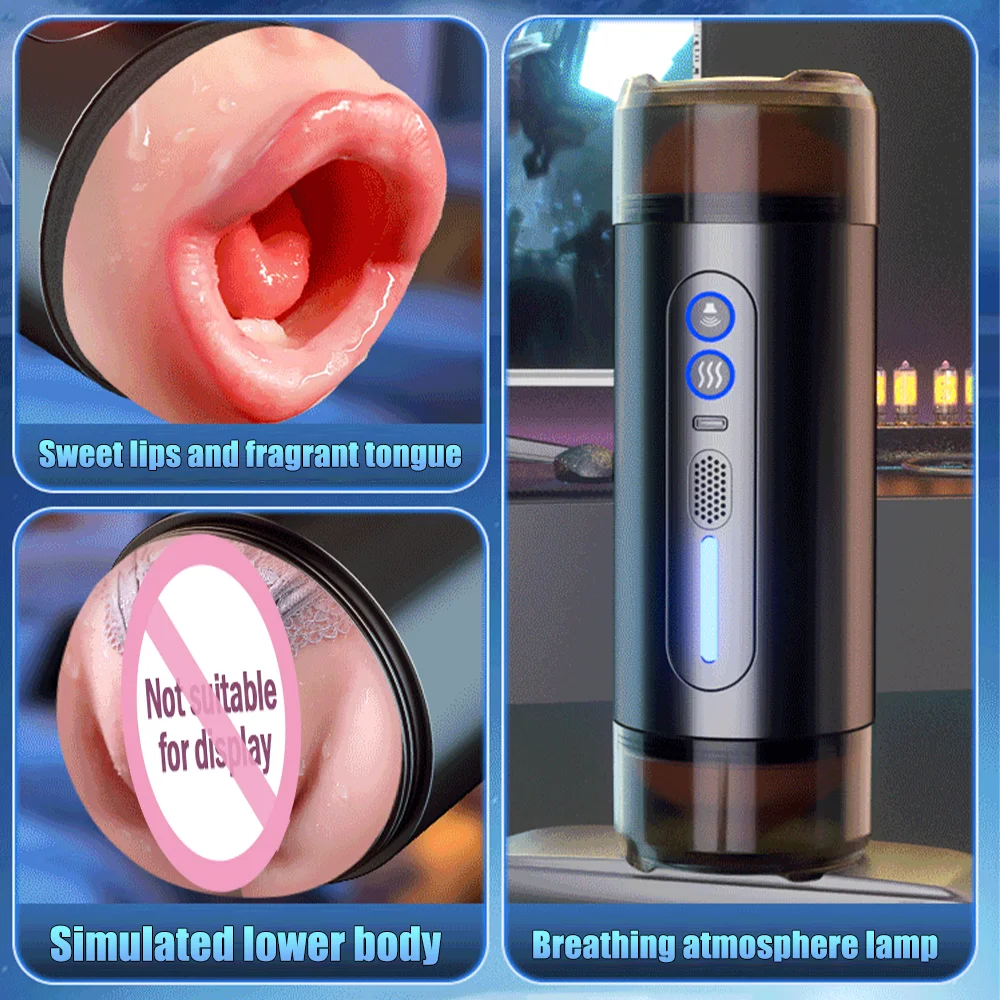 Adult Toys Male Masturbator Cup Pocket Vagina Pussy Vaginal Penetration Prostate Massager Intelligent Voice Sex Toys for Men