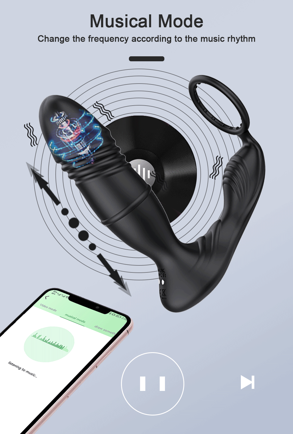 Male Thrusting Prostate Massager Bluetooth APP Vibrator for Men Gay Anal Plug Wireless Remote Butt Plug Sex Toy for Couples