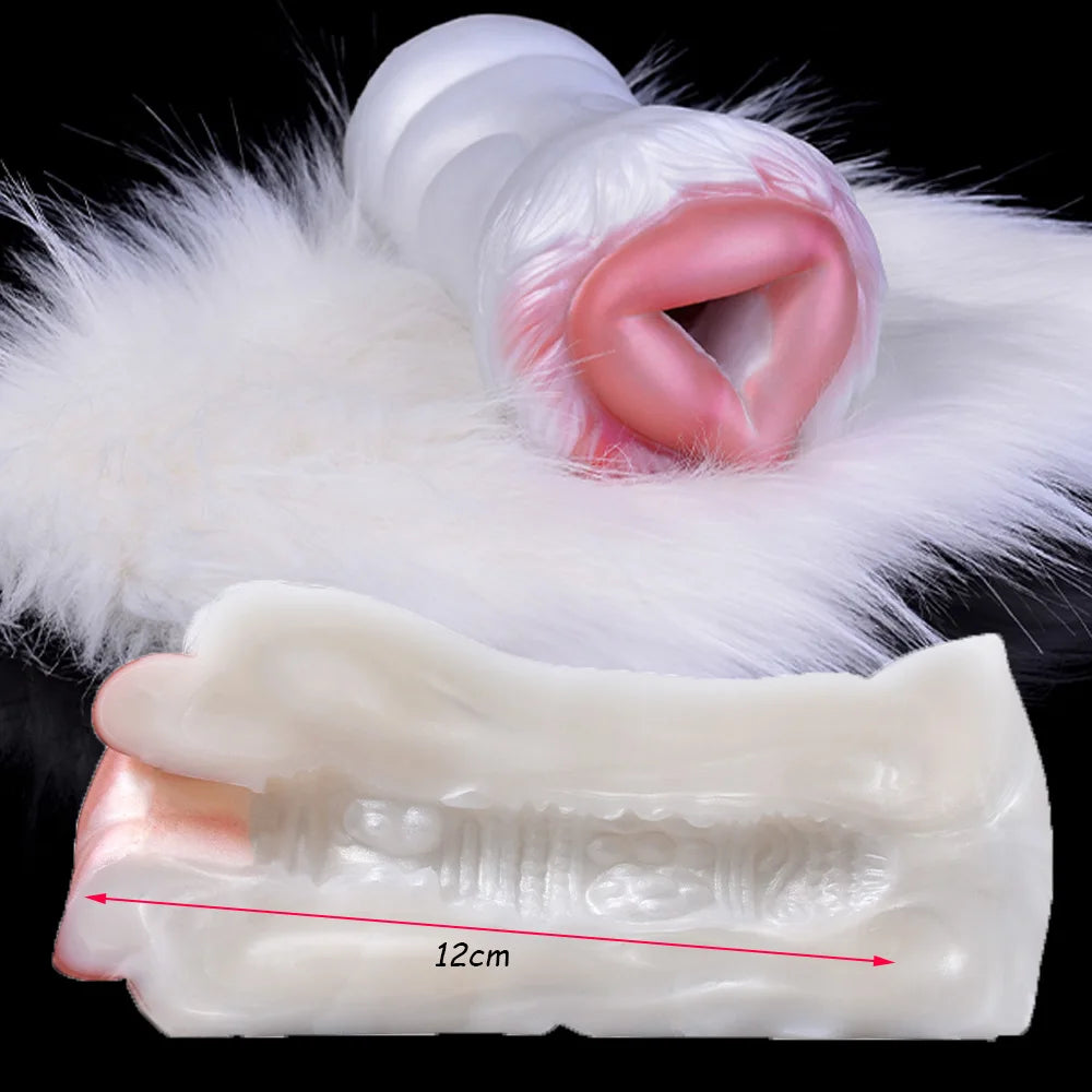 YOCY Realistic Animal Pussy Men Masturbator Soft Silicone Vaginal Anal Channel Fantasy Stroker Toy Fetish With Lifelike Fur