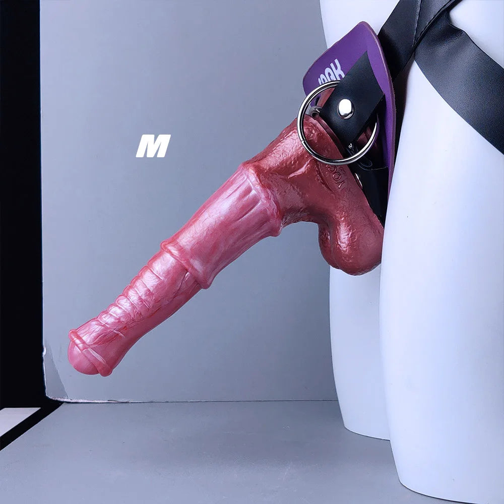 YOCY Large Horse Dildo Ejaculating Sex Toy Flexible Silicone Fantasy Horse Cock Strapon Toy For Lesbian Anal Masturbator