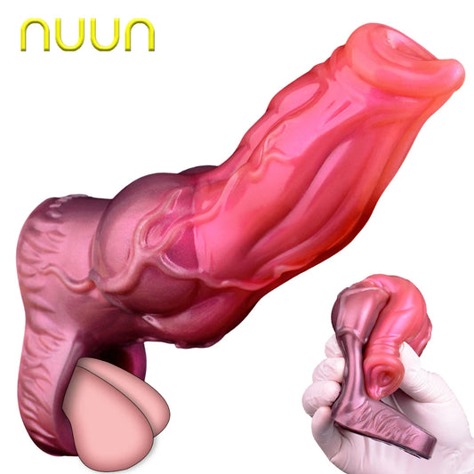 NUUN Dog Knot Penis Sleeve Cock Enlargement & Extender Sheath Girth Increase Lasting Longer Men Delay Ejaculation Sexy Adult Toy