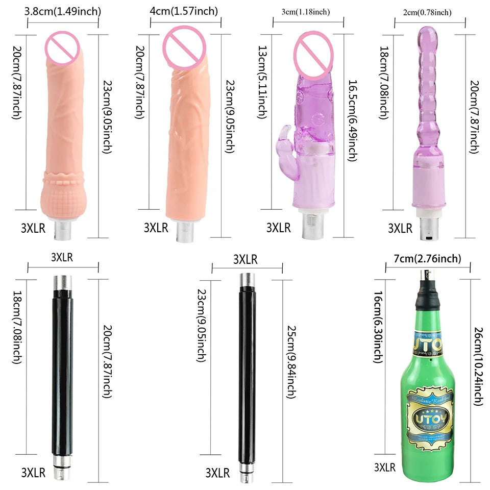 FREDORCH Sex Machine Adjustable Automatic Female Masturbating Pumping with 3XLR Sex Gun Love Machine for Woman Adult Sex Toy