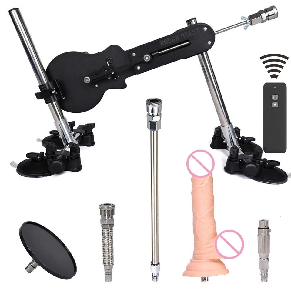 ROUGH BEAST 70W Power Automatic Sex Machine with Dildo Attachment Wireless Masturbation Machine for Women Telescopic Men Sex Toy