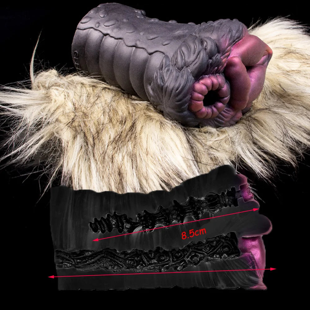 YOCY Realistic Animal Pussy Men Masturbator Soft Silicone Vaginal Anal Channel Fantasy Stroker Toy Fetish With Lifelike Fur