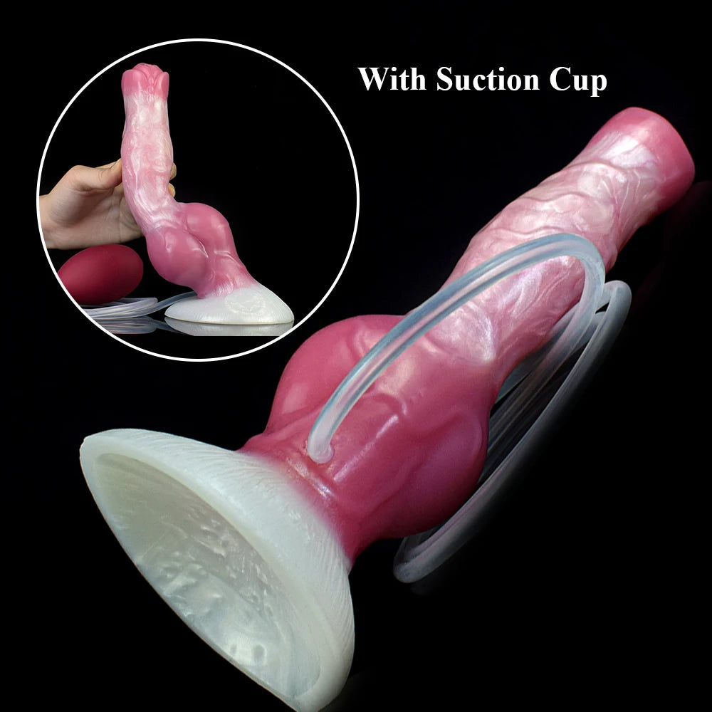 NNSX Squirting Dildo with Strong Sucker Big Knot Anal Plug Silicone Dilatador Anal Dildos Penetration Large Toys for Woman Man