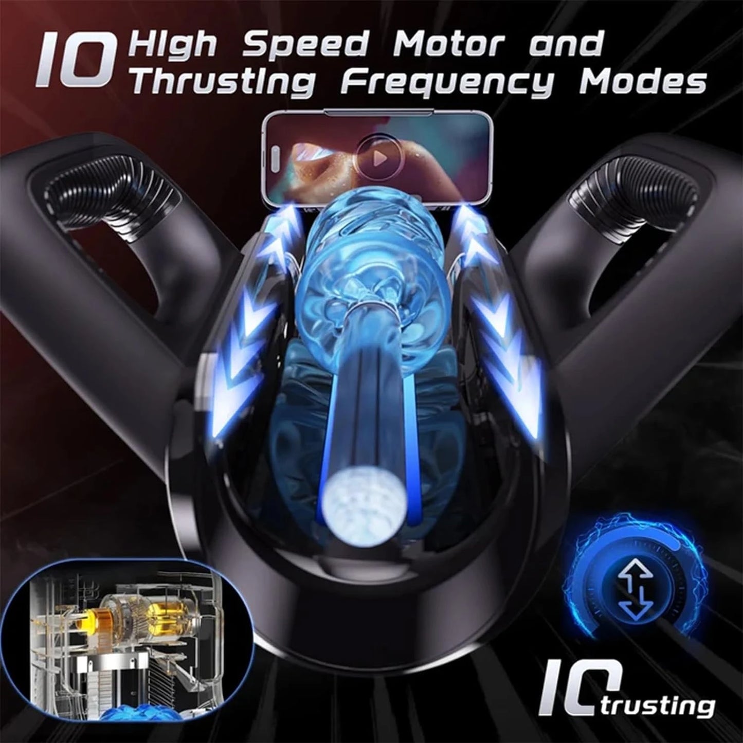 Leten THRUSTING-PRO High Telescopic Male Masturbator Cup Automatic Vagina Phone Holder Machine Sex Toys For Men Adults 18