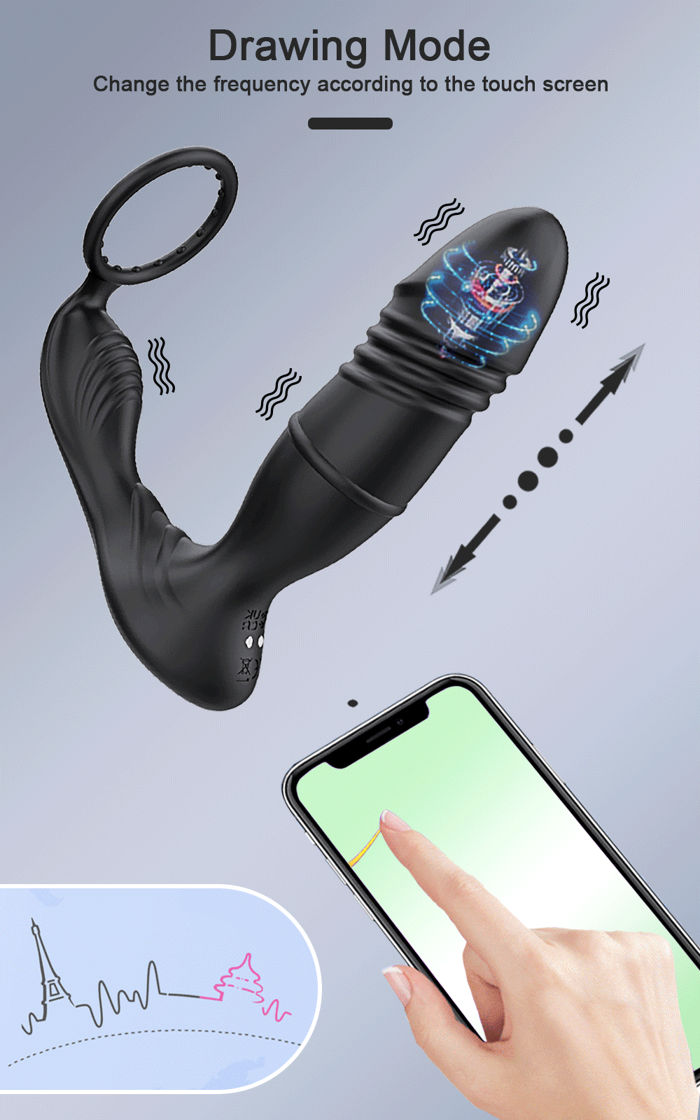 Male Thrusting Prostate Massager Bluetooth APP Vibrator for Men Gay Anal Plug Wireless Remote Butt Plug Sex Toy for Couples