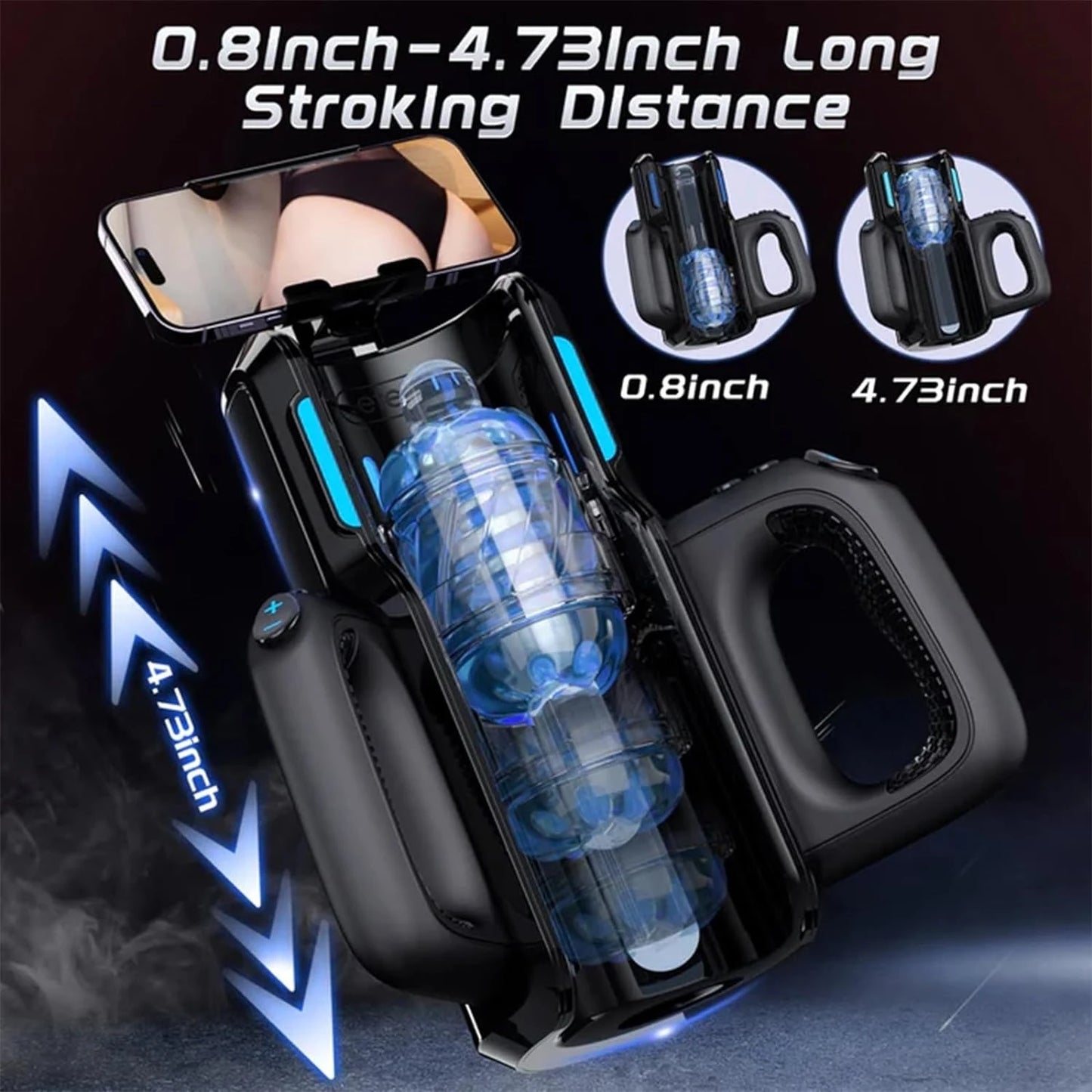 Leten THRUSTING-PRO High Telescopic Male Masturbator Cup Automatic Vagina Phone Holder Machine Sex Toys For Men Adults 18