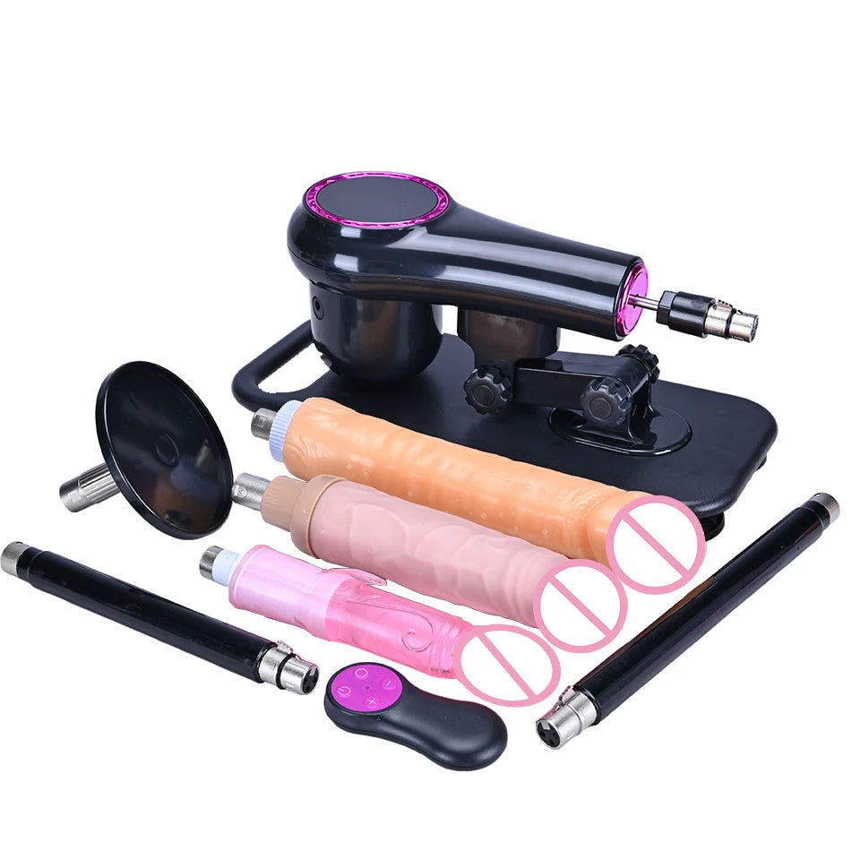 ROUGH BEAST 3XLR Sex Machine with Dildo Attachment Wireless Automatic Masturbation Machine for Women and Men Telescopic Sex Toys