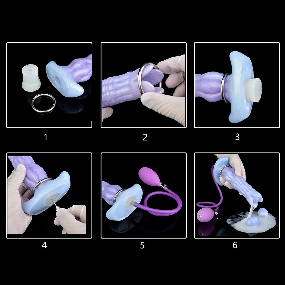 Ovipositor Dildo Pneumatic Monster Dildo with 5 Eggs, 8.1inch Silicone Anal Dildo Anal Plug Adult Sex Toys for Women G Spot