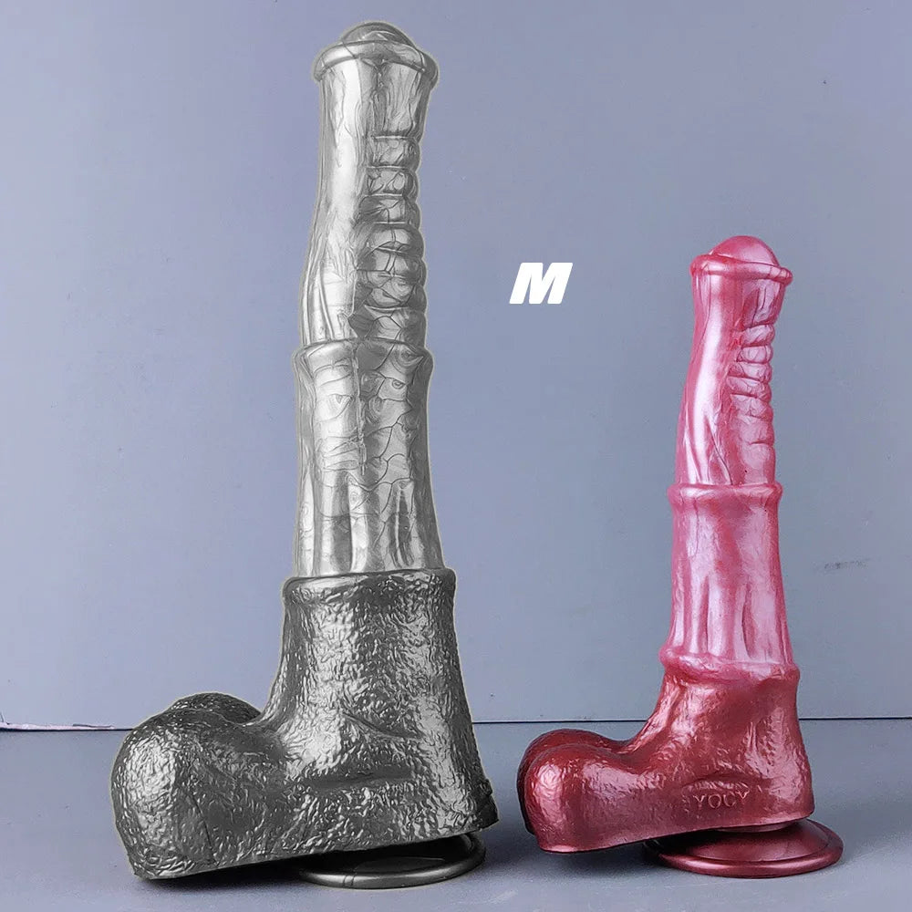 YOCY Large Horse Dildo Ejaculating Sex Toy Flexible Silicone Fantasy Horse Cock Strapon Toy For Lesbian Anal Masturbator