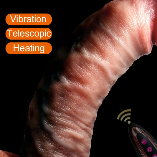 Realistic Dildo Telescopic Vibrator Female Vagina Stimulator Big Penis Anal Plug Man Real Cock Dick Adult Sex Toys for Women