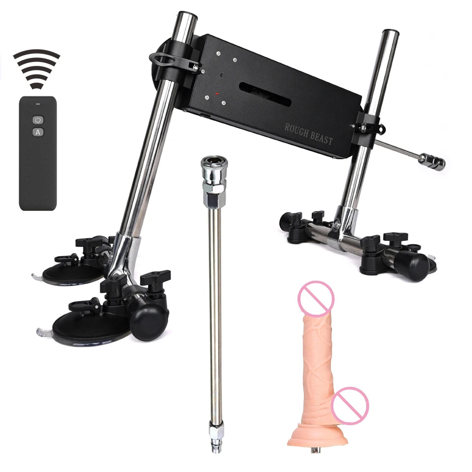 ROUGH BEAST 70W Power Automatic Sex Machine with Dildo Attachment Wireless Masturbation Machine for Women Telescopic Men Sex Toy