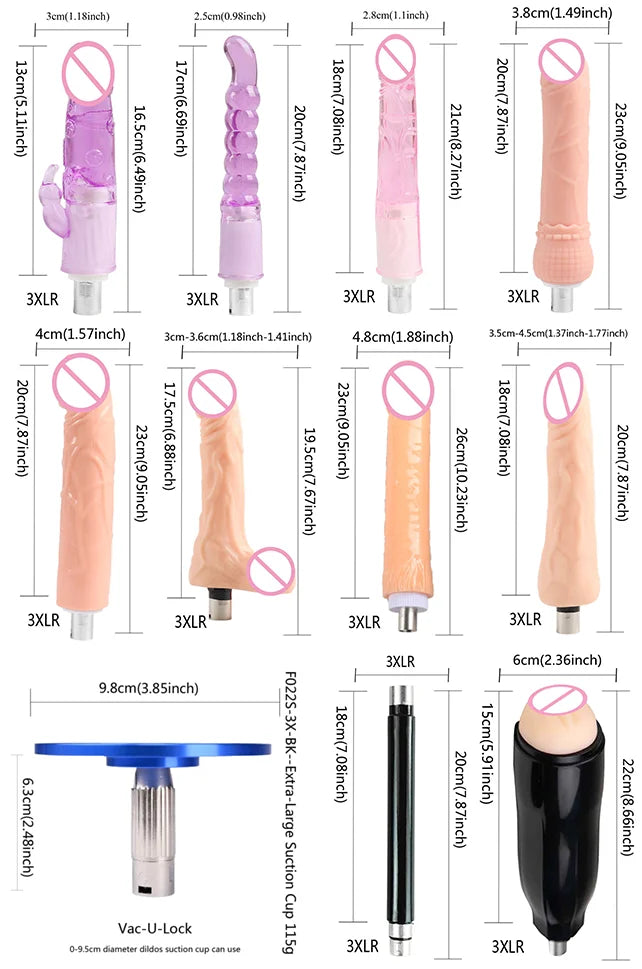 FREDORCH Sex Machine Adjustable Automatic Female Masturbating Pumping with 3XLR Sex Gun Love Machine for Woman Adult Sex Toy