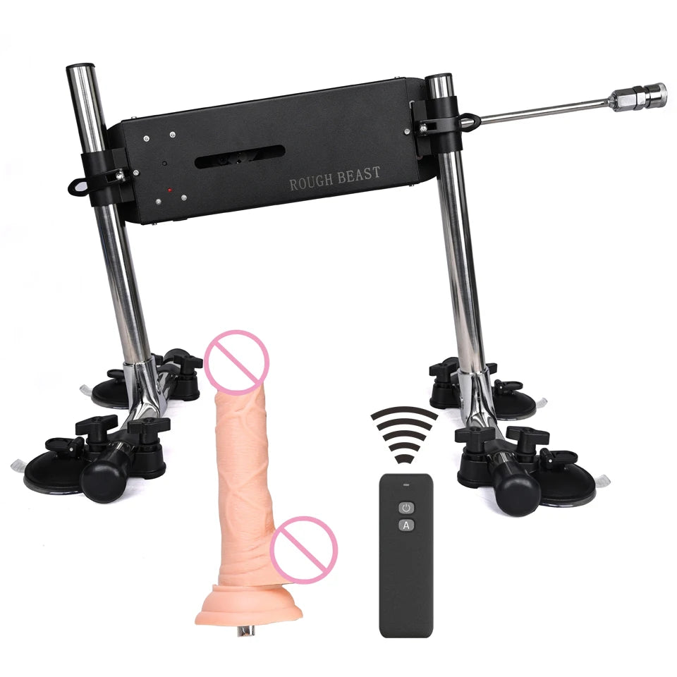 ROUGH BEAST 70W Power Automatic Sex Machine with Dildo Attachment Wireless Masturbation Machine for Women Telescopic Men Sex Toy