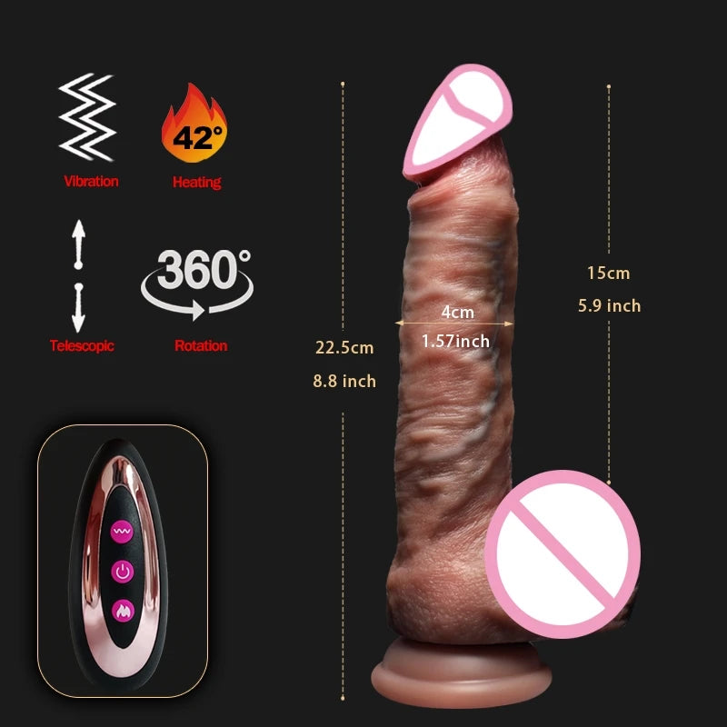 Realistic Dildo Telescopic Vibrator Female Vagina Stimulator Big Penis Anal Plug Man Real Cock Dick Adult Sex Toys for Women
