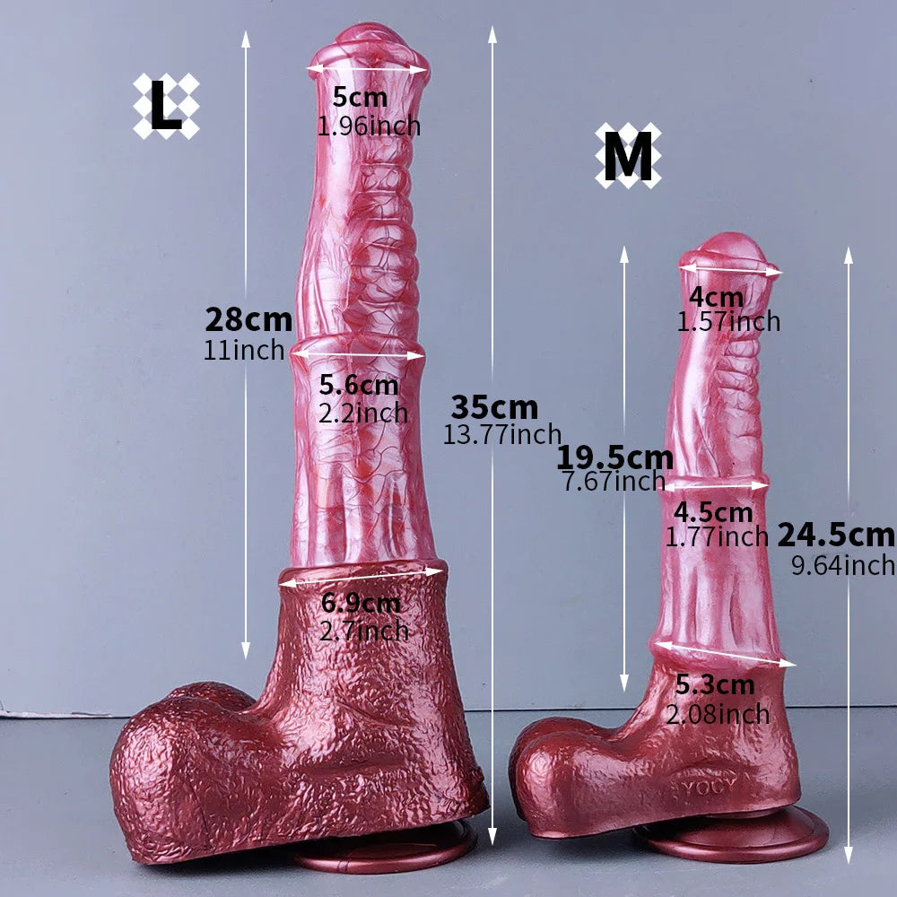 YOCY Large Horse Dildo Ejaculating Sex Toy Flexible Silicone Fantasy Horse Cock Strapon Toy For Lesbian Anal Masturbator