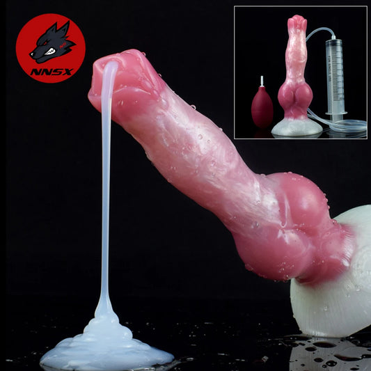 NNSX Squirting Dildo with Strong Sucker Big Knot Anal Plug Silicone Dilatador Anal Dildos Penetration Large Toys for Woman Man