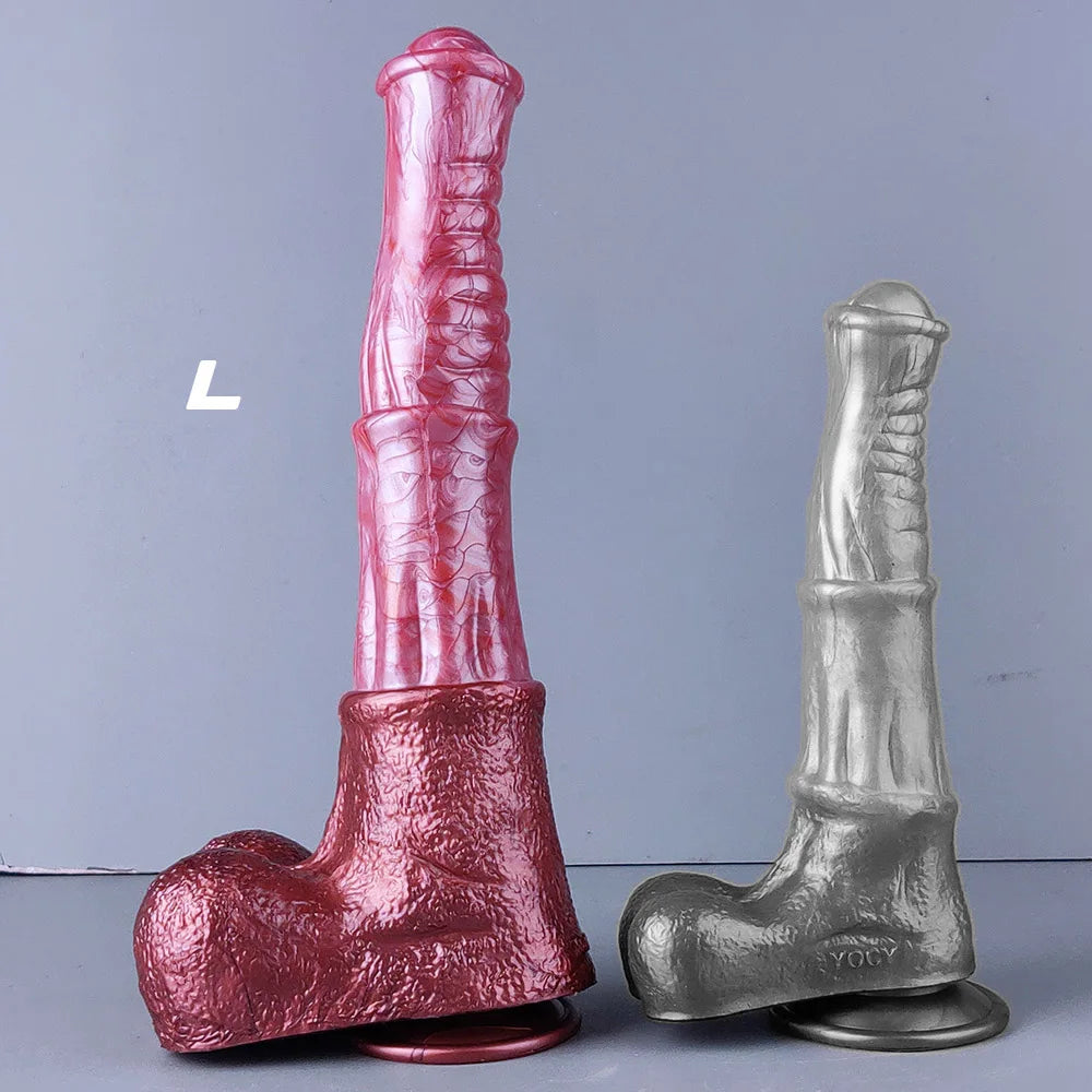 YOCY Large Horse Dildo Ejaculating Sex Toy Flexible Silicone Fantasy Horse Cock Strapon Toy For Lesbian Anal Masturbator