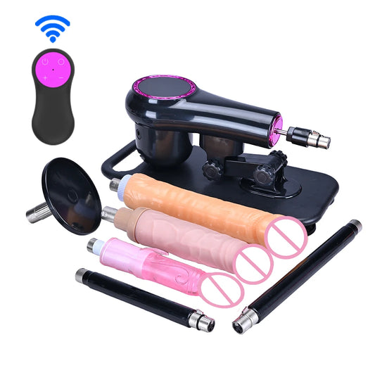 ROUGH BEAST 3XLR Sex Machine with Dildo Attachment Wireless Automatic Masturbation Machine for Women and Men Telescopic Sex Toys