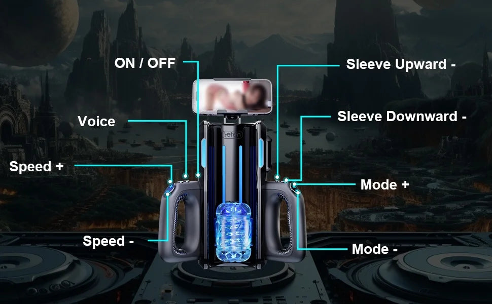 Leten THRUSTING-PRO High Telescopic Male Masturbator Cup Automatic Vagina Phone Holder Machine Sex Toys For Men Adults 18