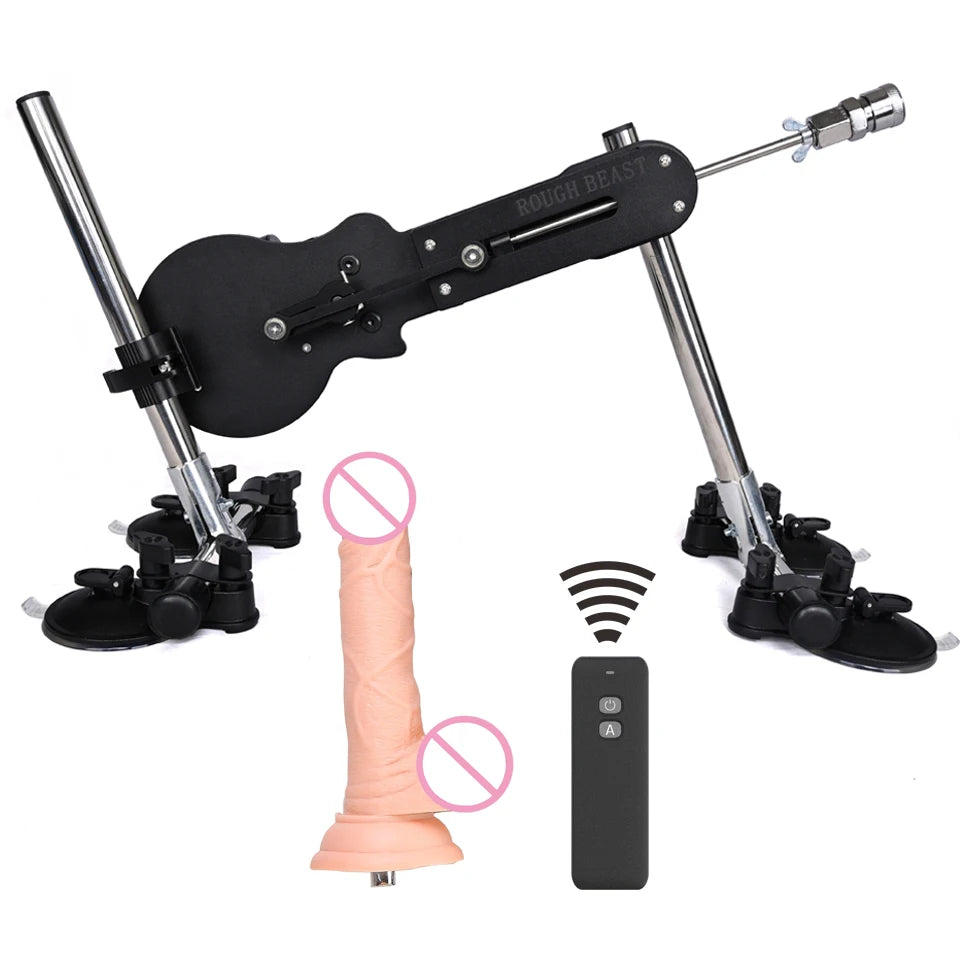 ROUGH BEAST 70W Power Automatic Sex Machine with Dildo Attachment Wireless Masturbation Machine for Women Telescopic Men Sex Toy