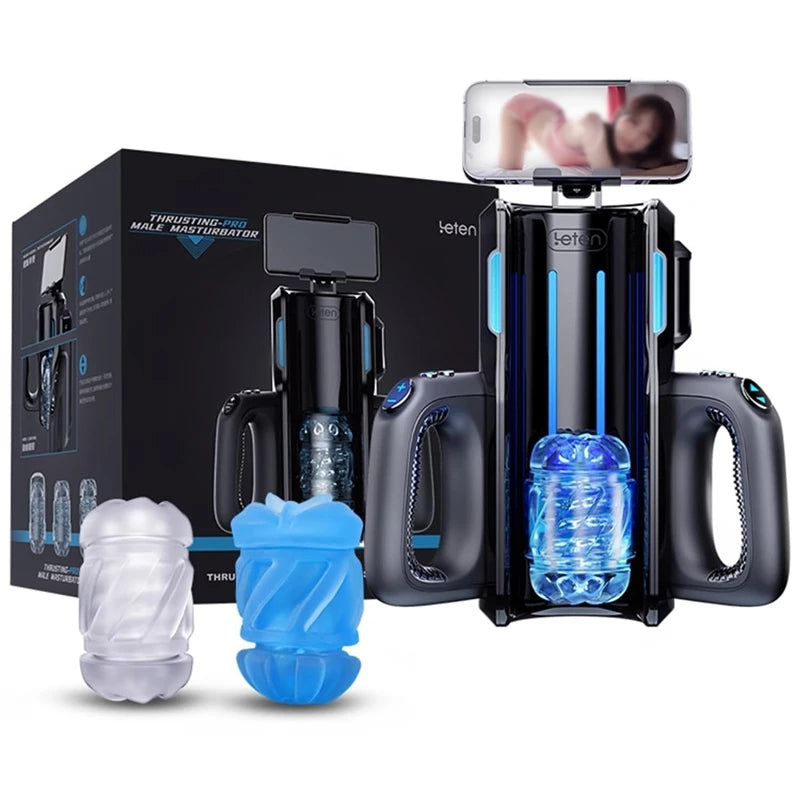 Leten THRUSTING-PRO High Telescopic Male Masturbator Cup Automatic Vagina Phone Holder Machine Sex Toys For Men Adults 18