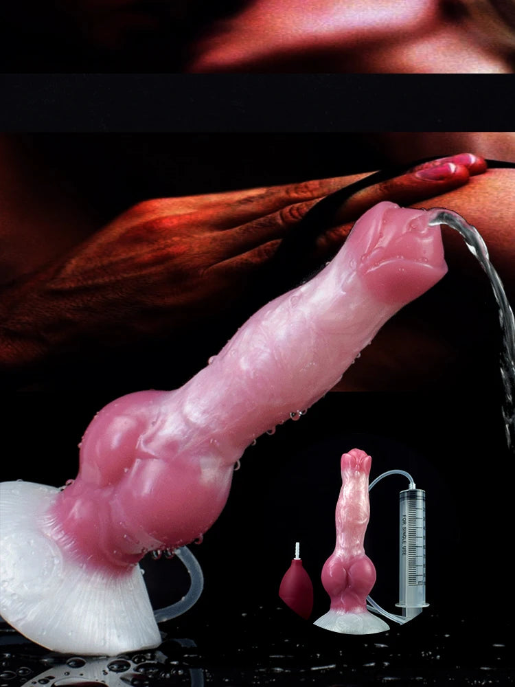NNSX Squirting Dildo with Strong Sucker Big Knot Anal Plug Silicone Dilatador Anal Dildos Penetration Large Toys for Woman Man