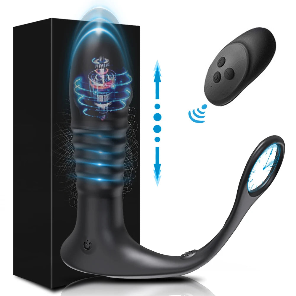 Male Thrusting Prostate Massager Bluetooth APP Vibrator for Men Gay Anal Plug Wireless Remote Butt Plug Sex Toy for Couples